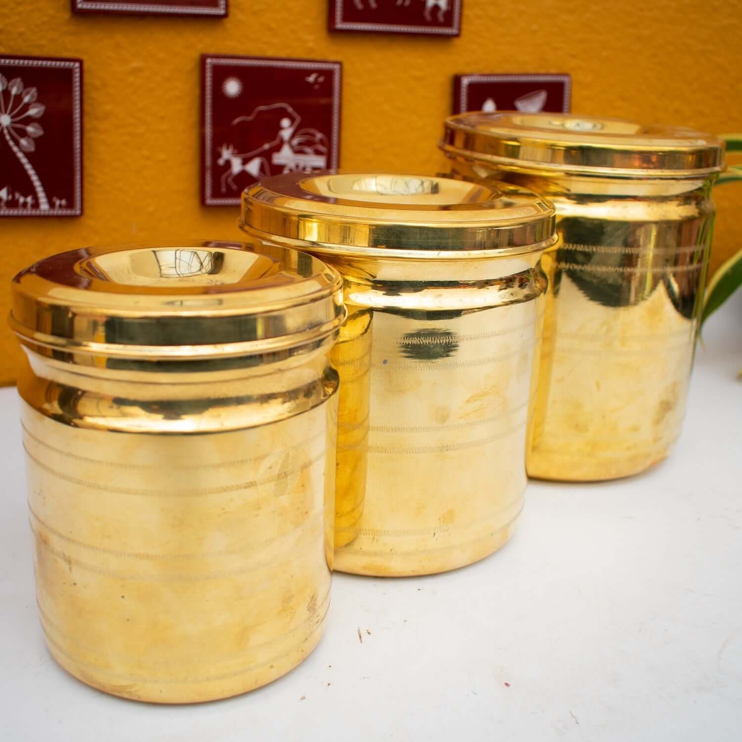 Brass Storage Containers (With Tin Coating) Zishta