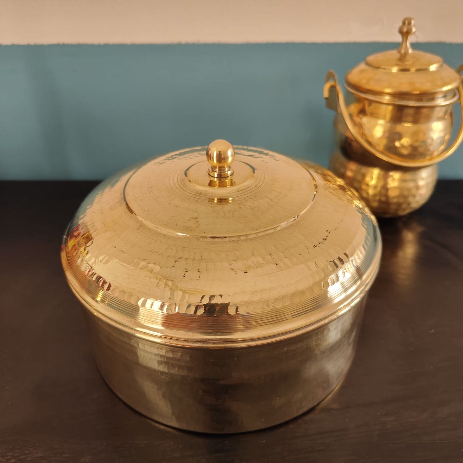 Brass Roti Box with Tin Coating - Large