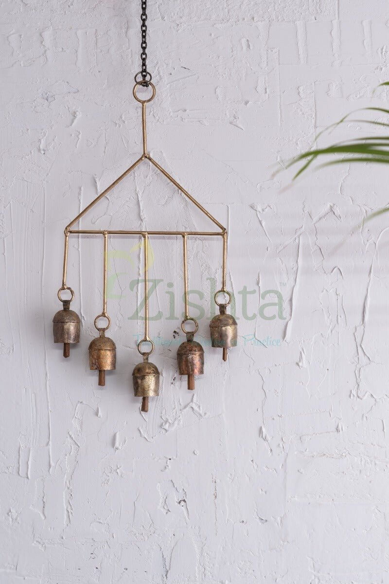 Zishta Copper Coated Iron Chimes Danti 5 Bells