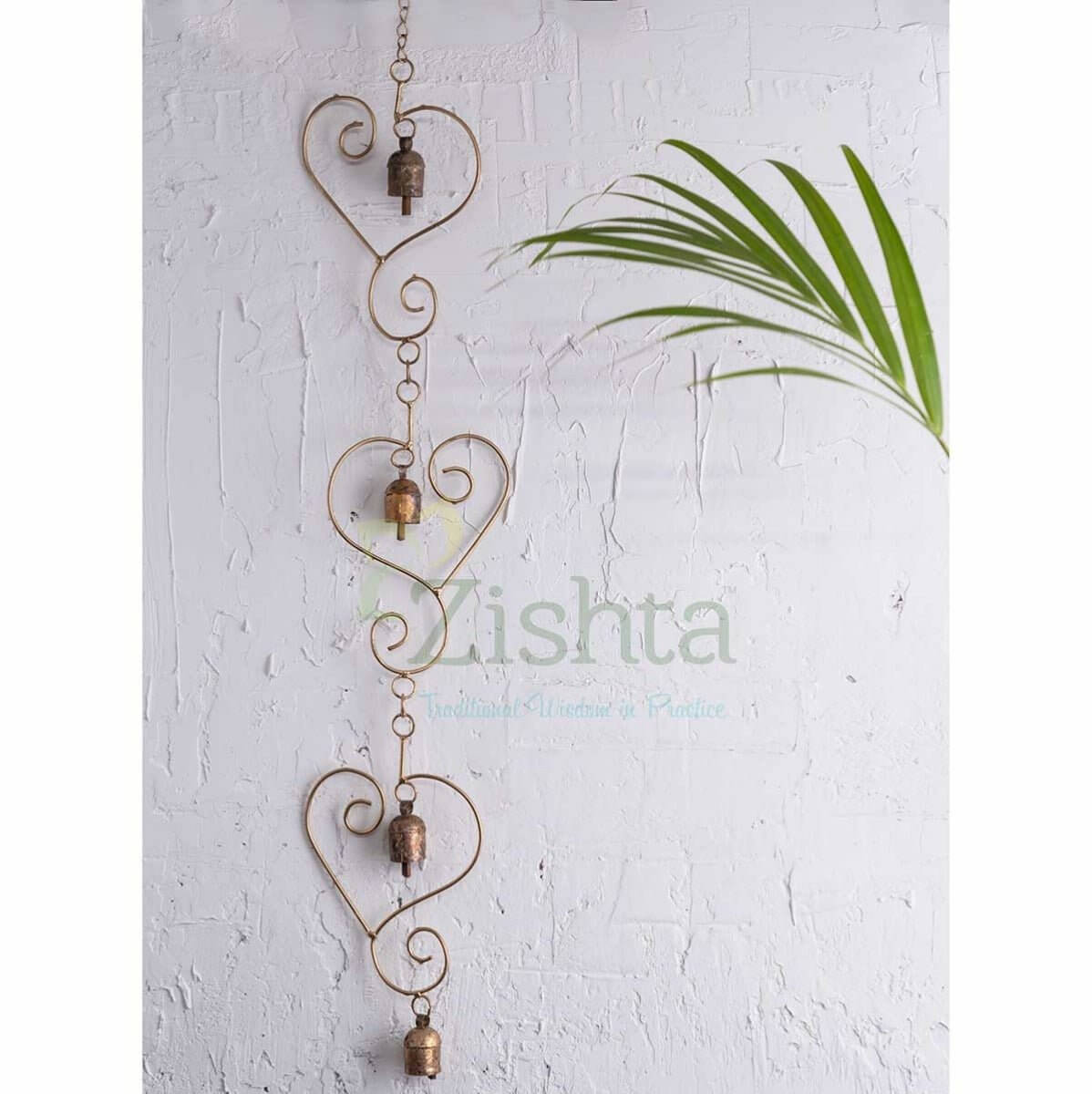 Copper Coated Iron Chimes-Heart Zishta