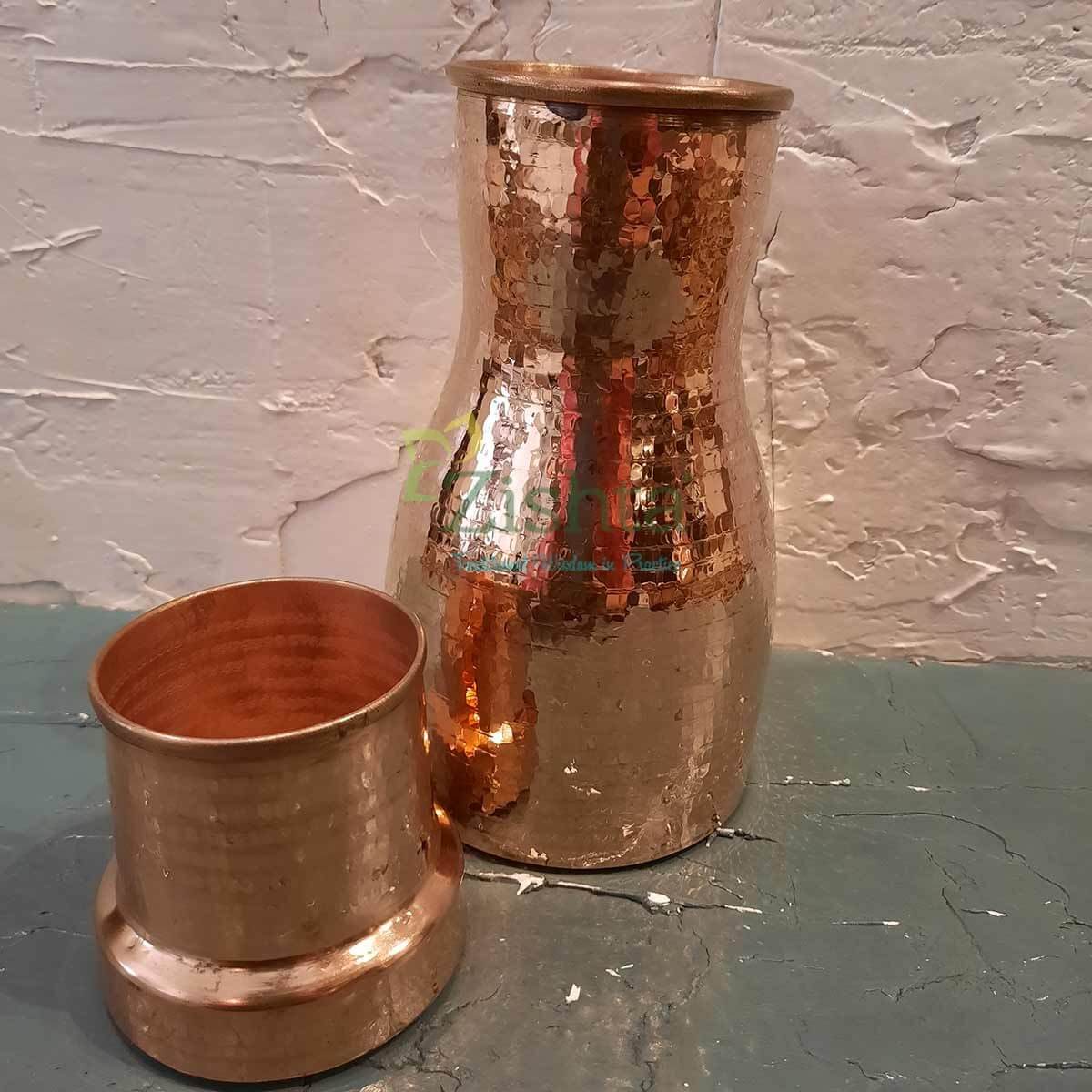 Copper Water Carafe-Zishta Traditional Cookware