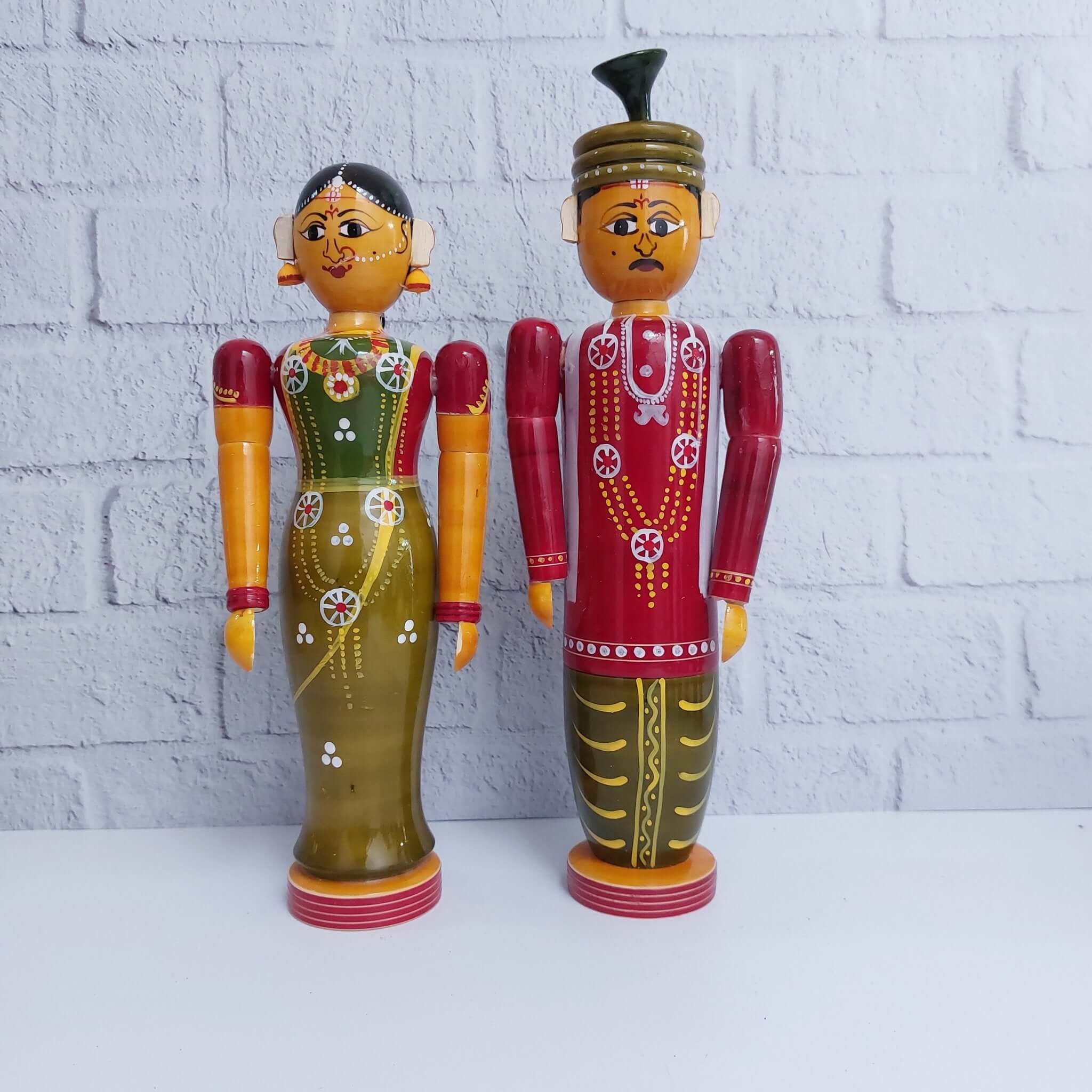 Etikoppaka Marriage Pair Large-Zishta Traditional Home Decor Toys