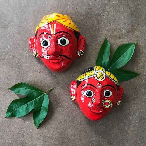 Nakashi Painting Wall Mask Red-Zishta Traditional Cookware