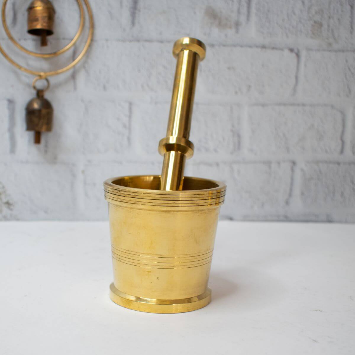 Brass Mortar Pestle-2-Zishta Kitchen Accessories