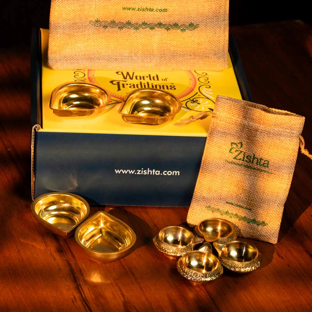 Brass Diya Collection Gift Set-2-Zishta Gifting