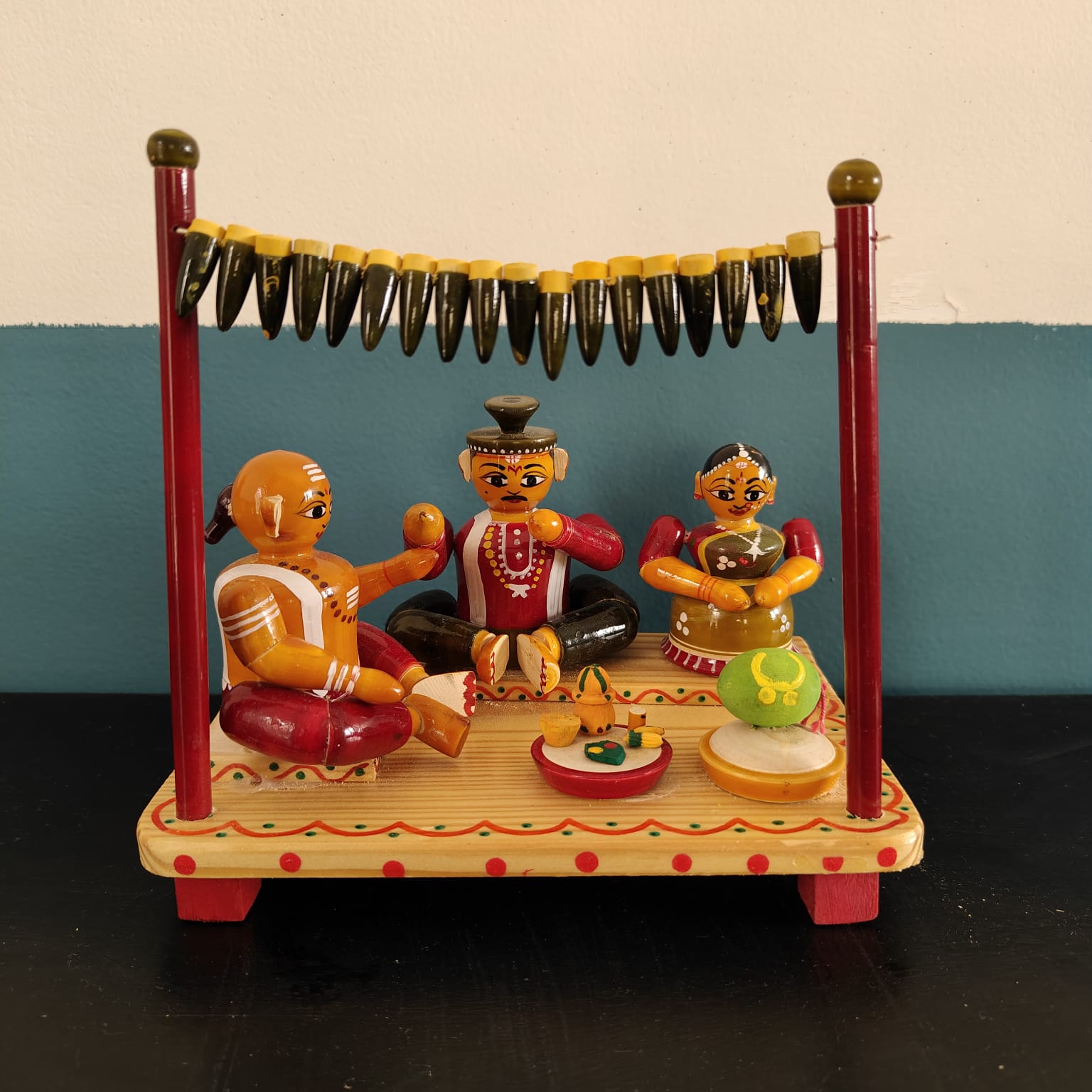 Etikoppaka Wooden Marriage Set-2-Zishta Traditional Home Décor