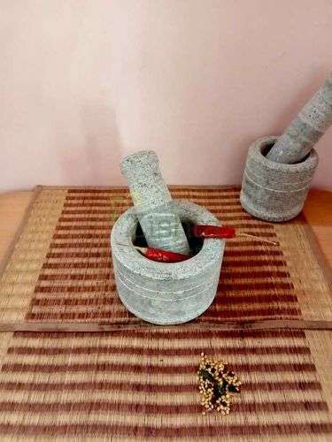 Hardstone Hand Chiseled Mortar & Pestle-2-Zishta Kitchen Accessories