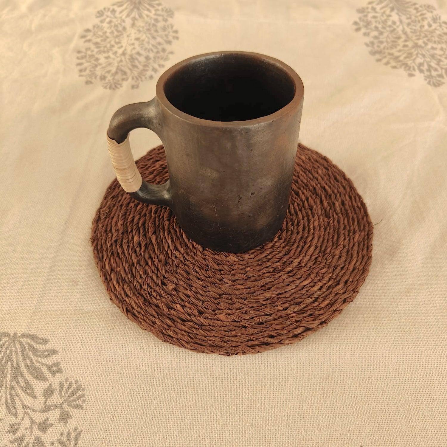 Manipur Black Pottery Milk Cup-1-Zishta Traditional Serveware