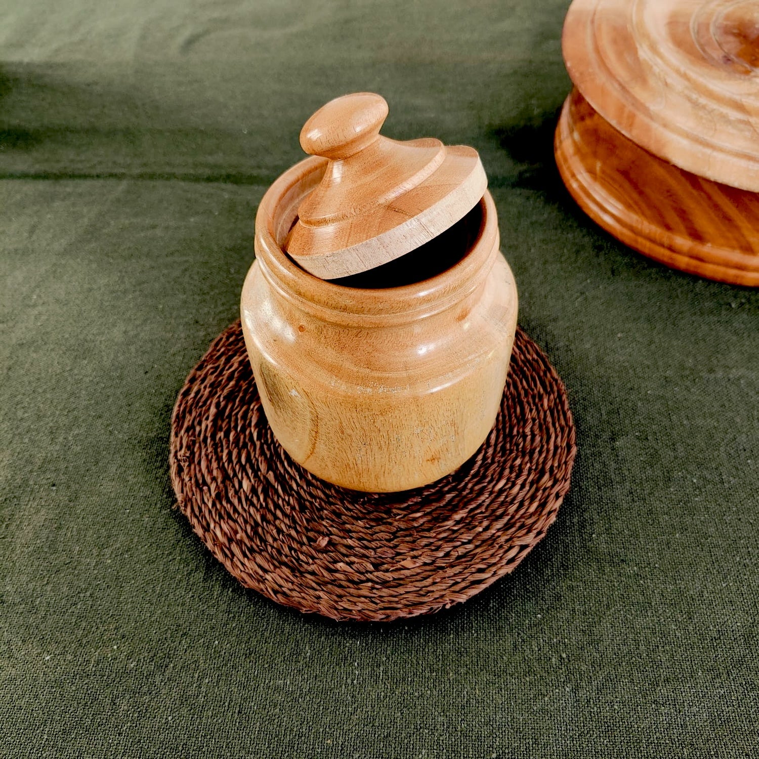 Neem Wood Storage Jar-1-Zishta Kitchen Food Storage Containers