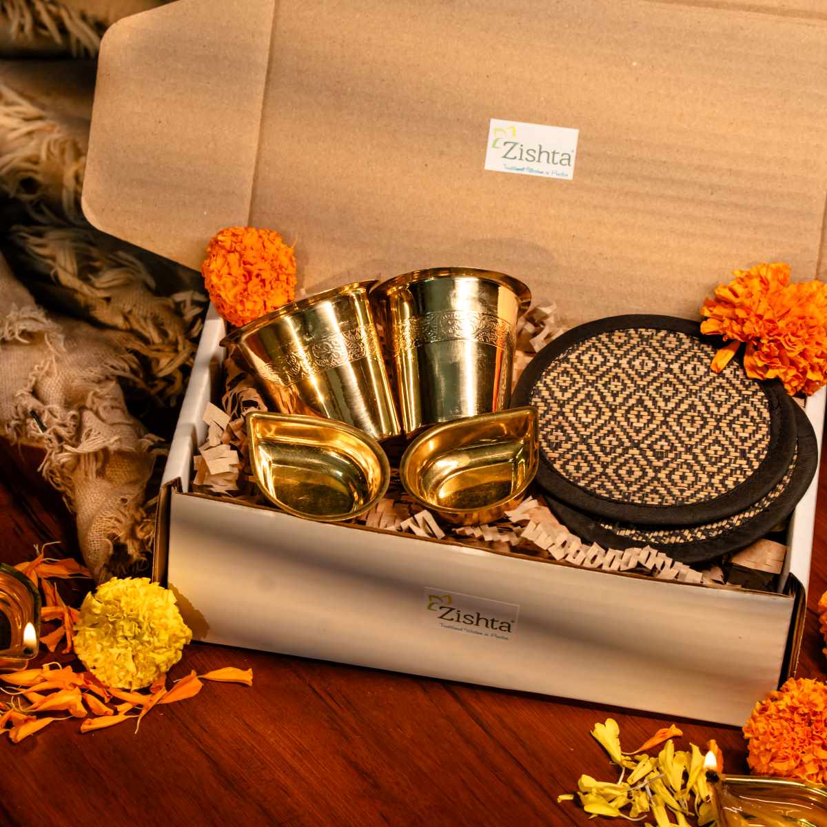 Diwali Prakriti Swarna Deepam Gift Set-2-Zishta Gifting