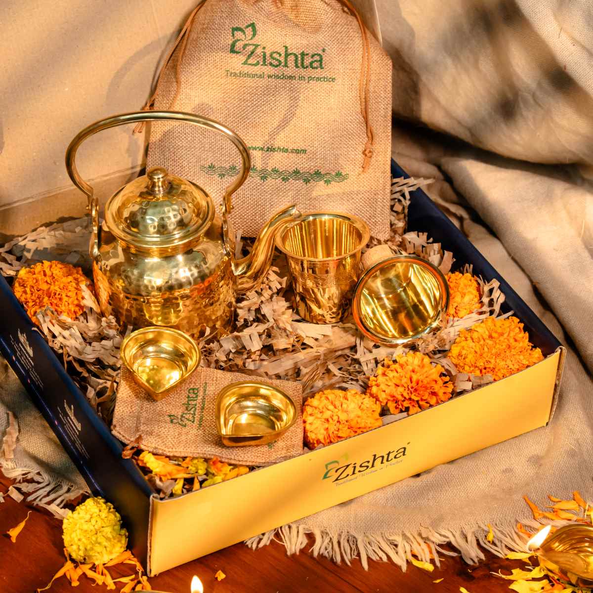 Swarna Chai Deepam Gift Set-1-Zishta Gifting