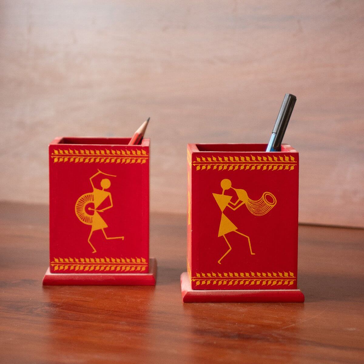 Wooden Pen Stand-Set of 2-Zishta Navratri Diwali Gifts