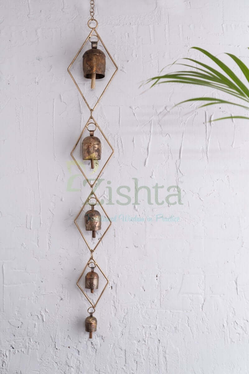 Zishta Copper Coated Iron chimes - Chokdi Set