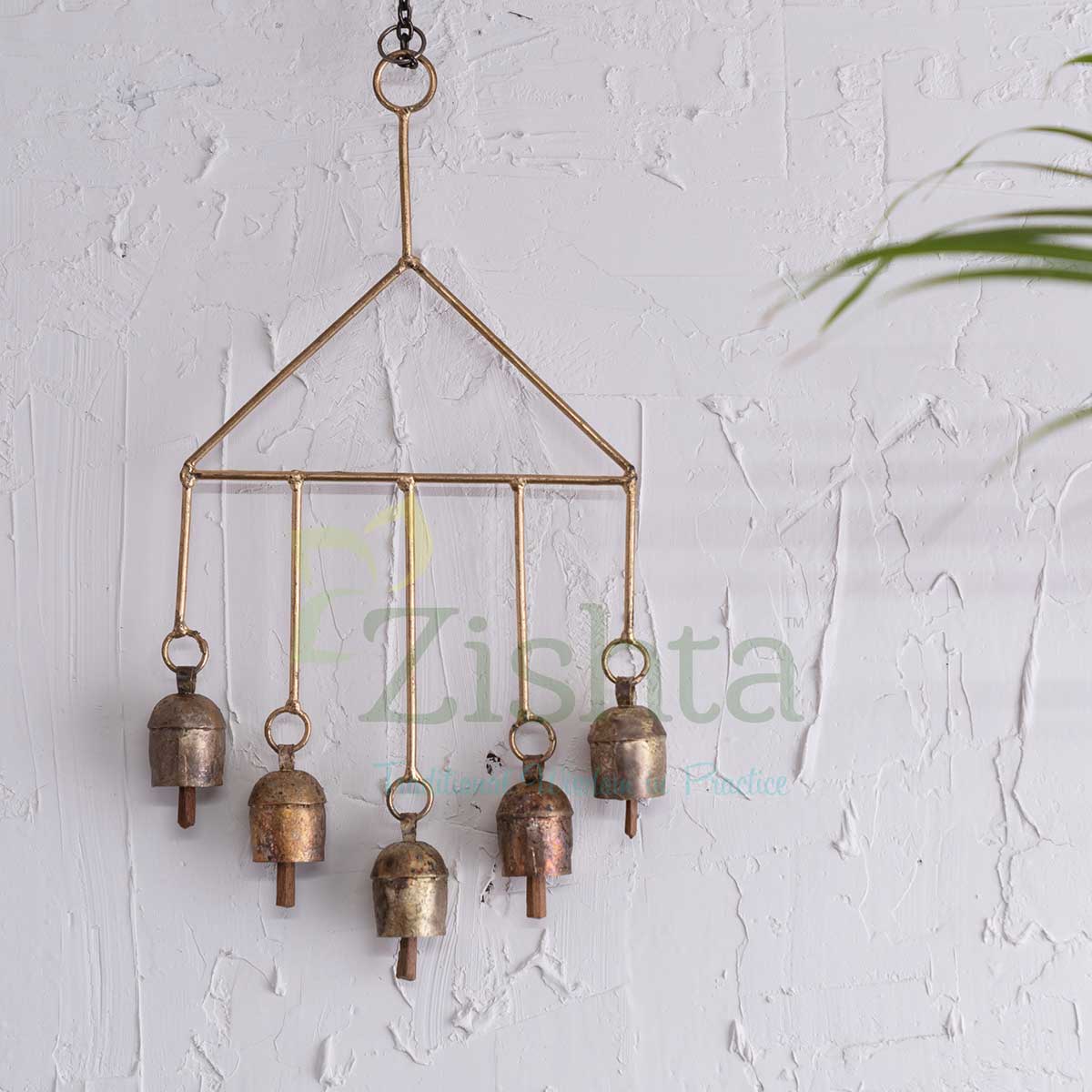 Copper Coated Iron Chimes - Danti 5 bell Zishta